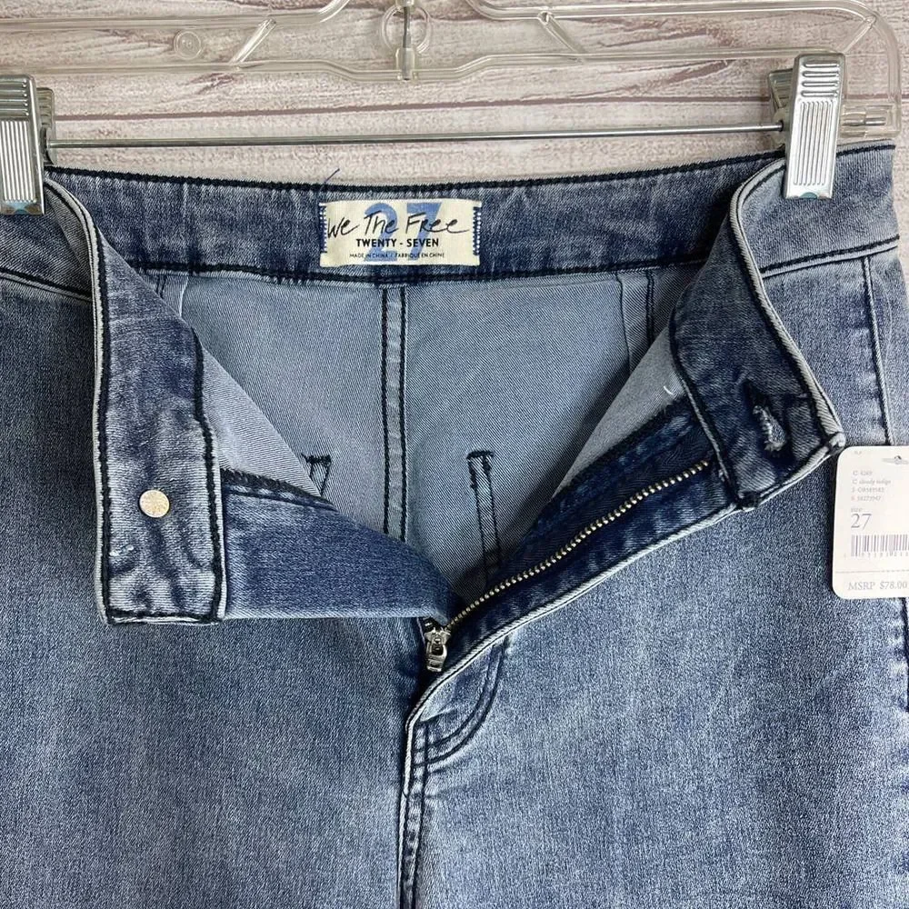 Free People Just Float Cloudy Indigo Flare Jeans Size 27 New Boho Festival - Picture 7 of 9